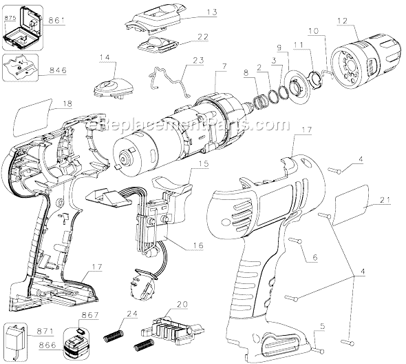 Page A Diagram and Parts List for FSD142 Type 3 Black and Decker Cordless Drill